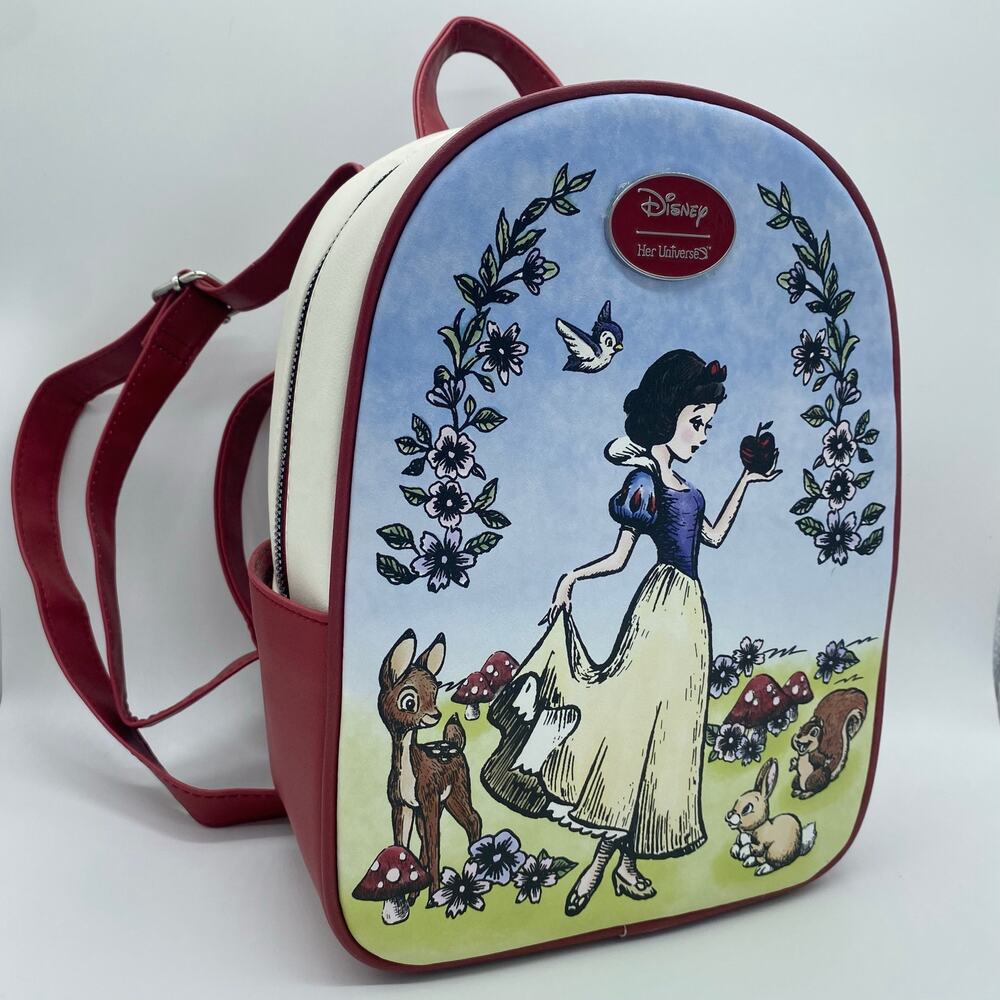 Disney Her Universe Snow White and the Seven Dwarves Red White Mini Backpack